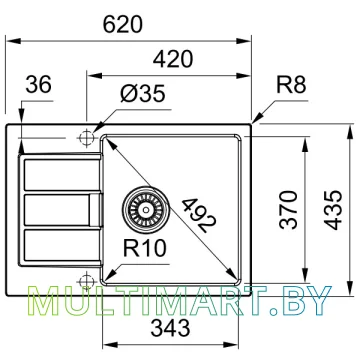 Кухонная мойка Franke Sirius 2.0 S2D 611-62 (435) Tectonite (белый) картинка 2